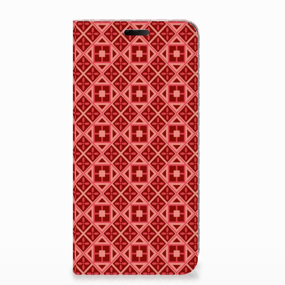 Nokia 7.1 (2018) Hoesje met Magneet Batik Rood