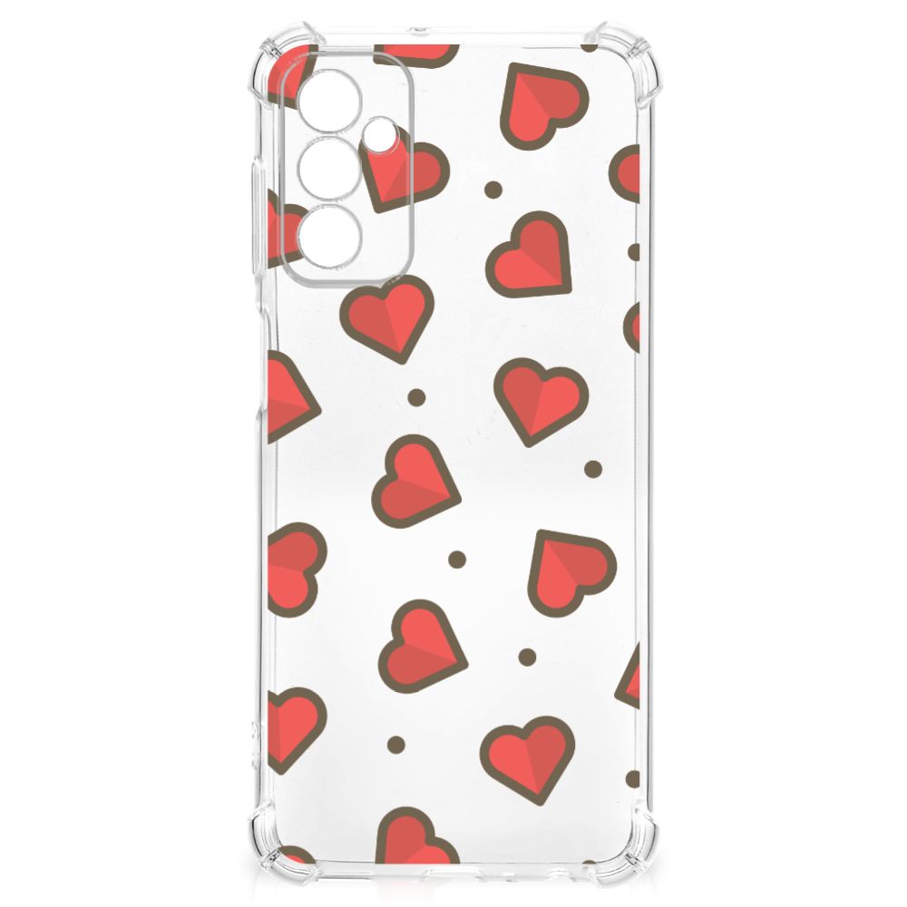 Samsung Galaxy M13 4G | M23 Doorzichtige Silicone Hoesje Hearts B2C Telecom