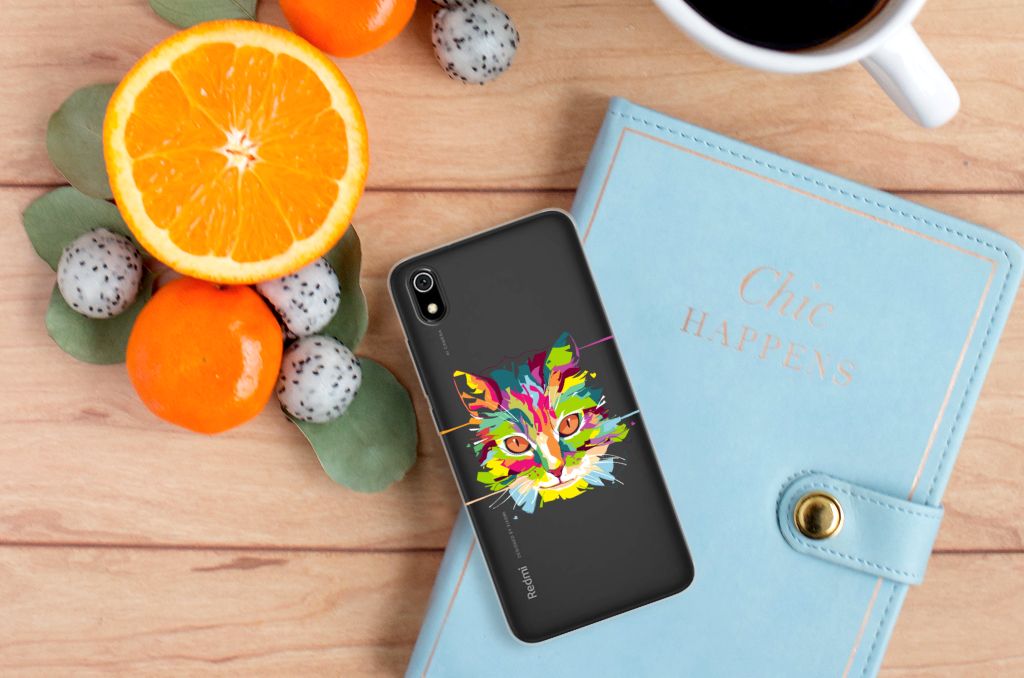 Xiaomi Redmi 7A Telefoonhoesje met Naam Cat Color