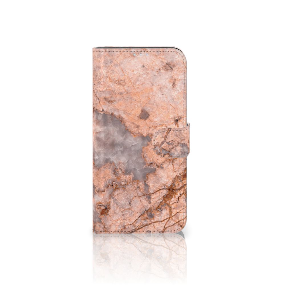 Motorola G8 Power Bookcase Marmer Oranje