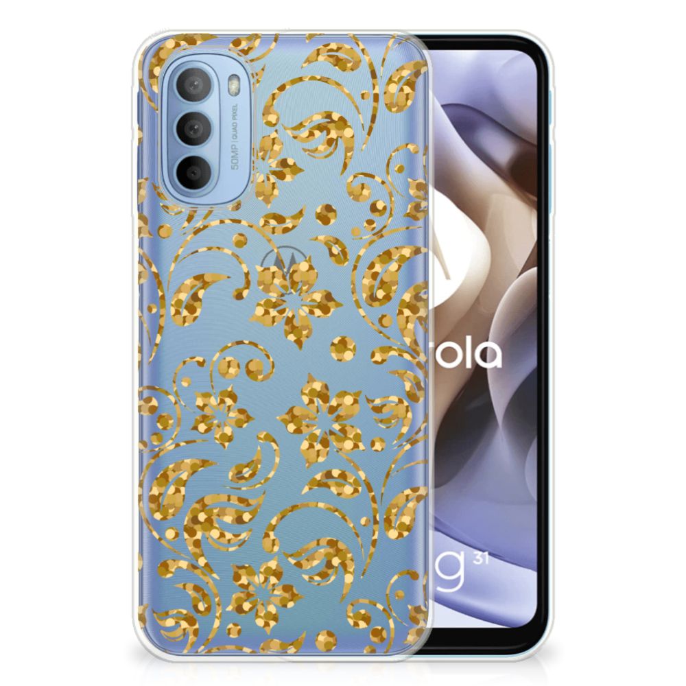 Motorola Moto G31 | G41 TPU Case Gouden Bloemen B2C Telecom