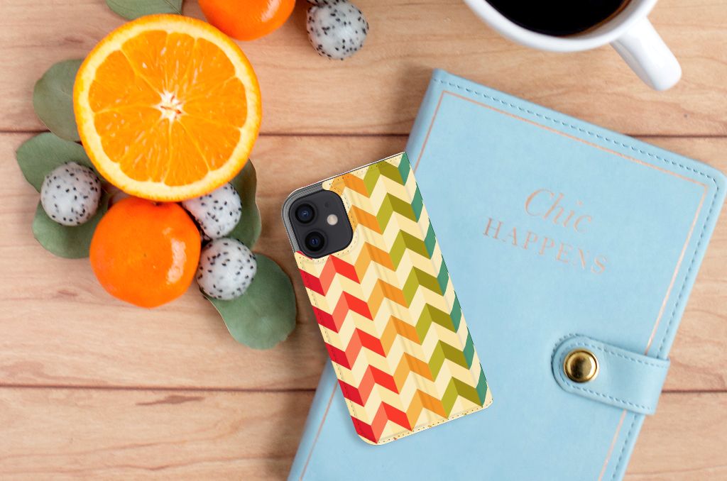 iPhone 12 Mini Hoesje met Magneet Zigzag Multi Color - B2C Telecom