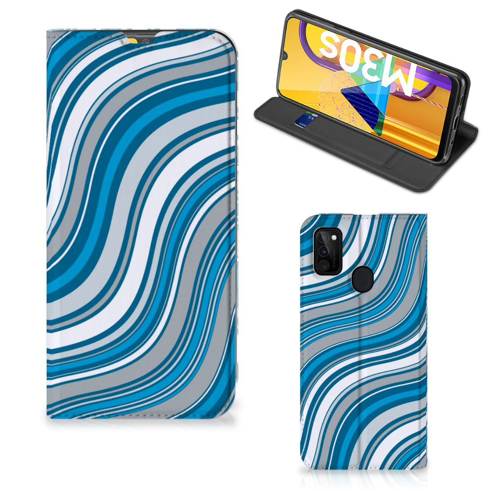 Samsung Galaxy M30s | M21 Hoesje met Magneet Waves Blue - B2C Telecom