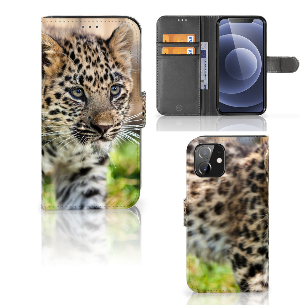 iPhone 12 | 12 Pro (6.1") Telefoonhoesje met Pasjes Baby Luipaard