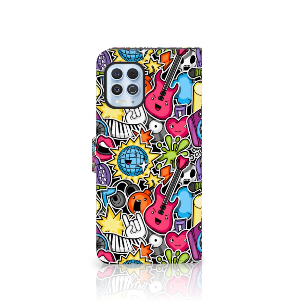 Motorola Moto G100 Wallet Case met Pasjes Punk Rock