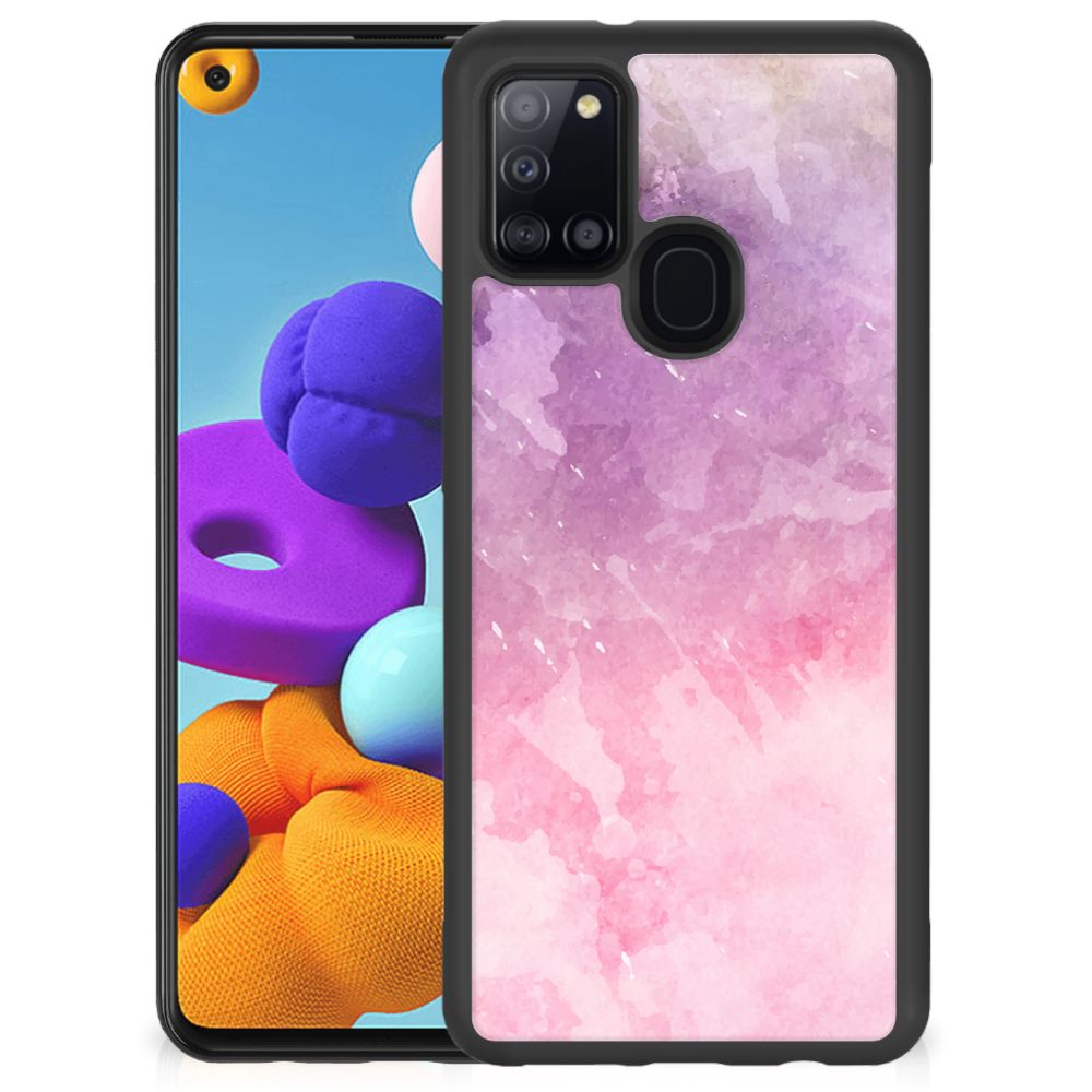 Case Samsung Galaxy A21s Pink Purple Paint