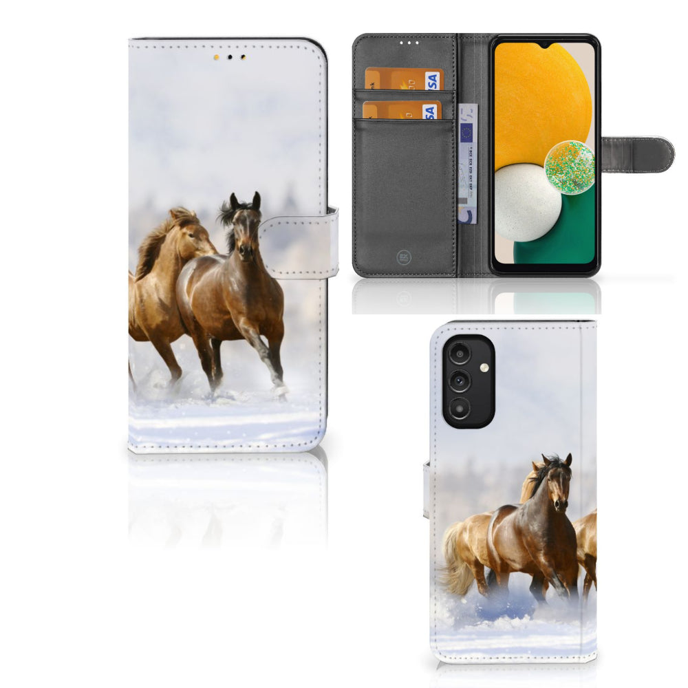 Samsung Galaxy A14 5G Telefoonhoesje met Pasjes Paarden