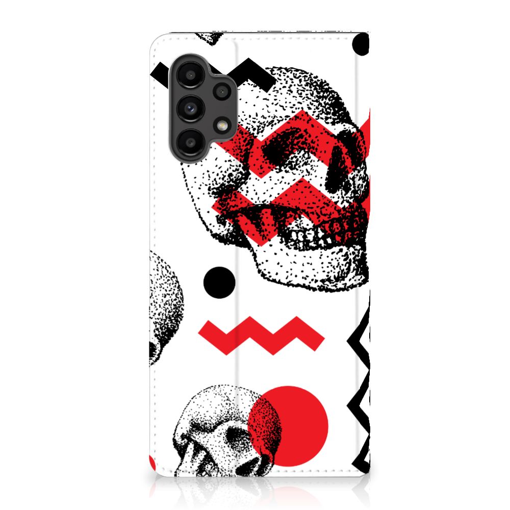 Mobiel BookCase Samsung Galaxy A13 (4G) Skull Red - B2C Telecom