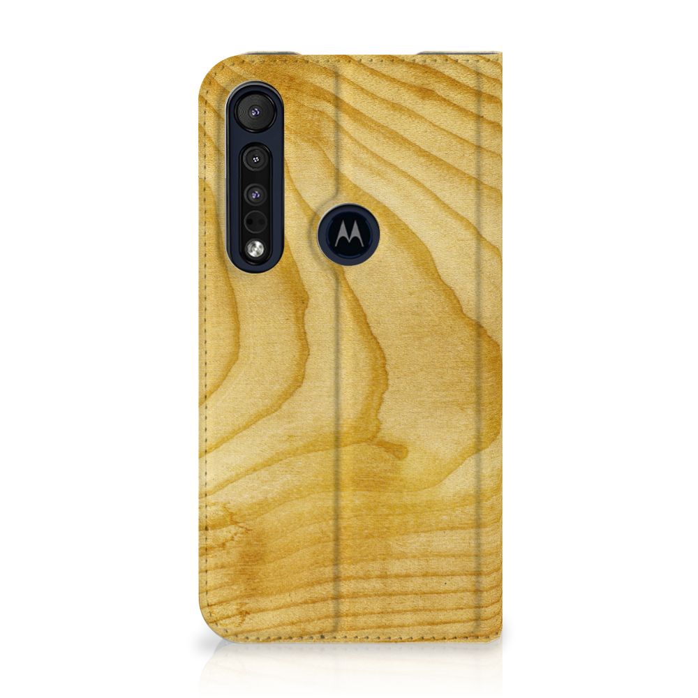 Motorola G8 Plus Book Wallet Case Licht Hout - B2C Telecom