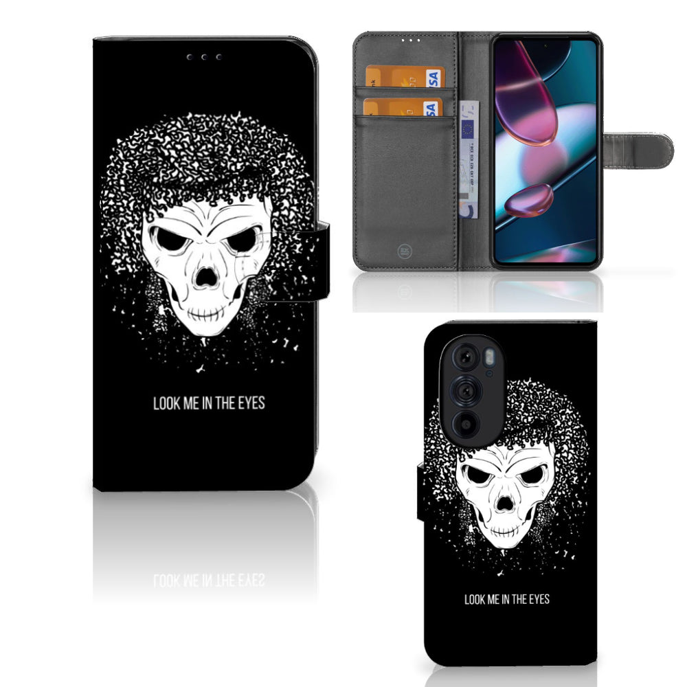 Telefoonhoesje met Naam Motorola Edge 30 Pro Skull Hair