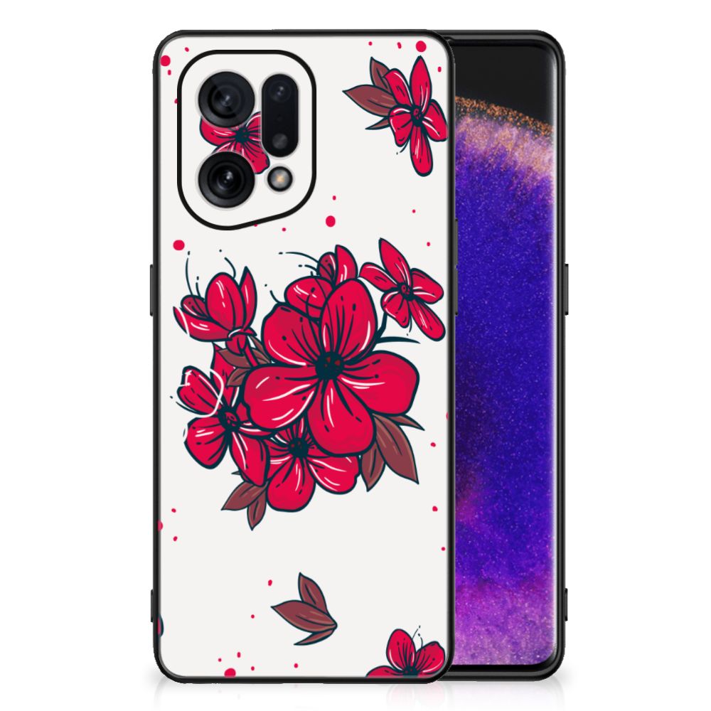 OPPO Find X5 Bloemen Hoesje Blossom Red