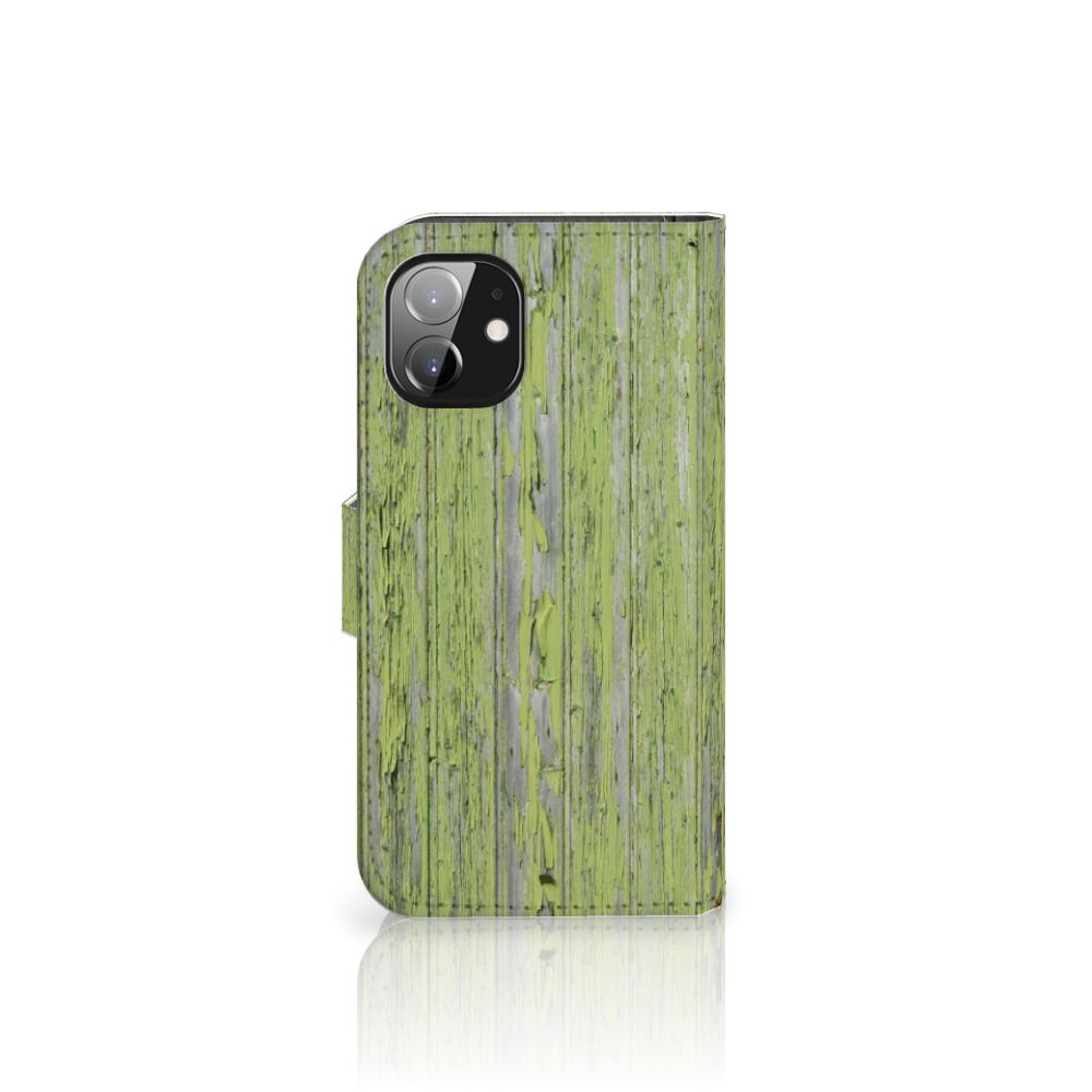 Apple iPhone 12 Mini Book Style Case Green Wood