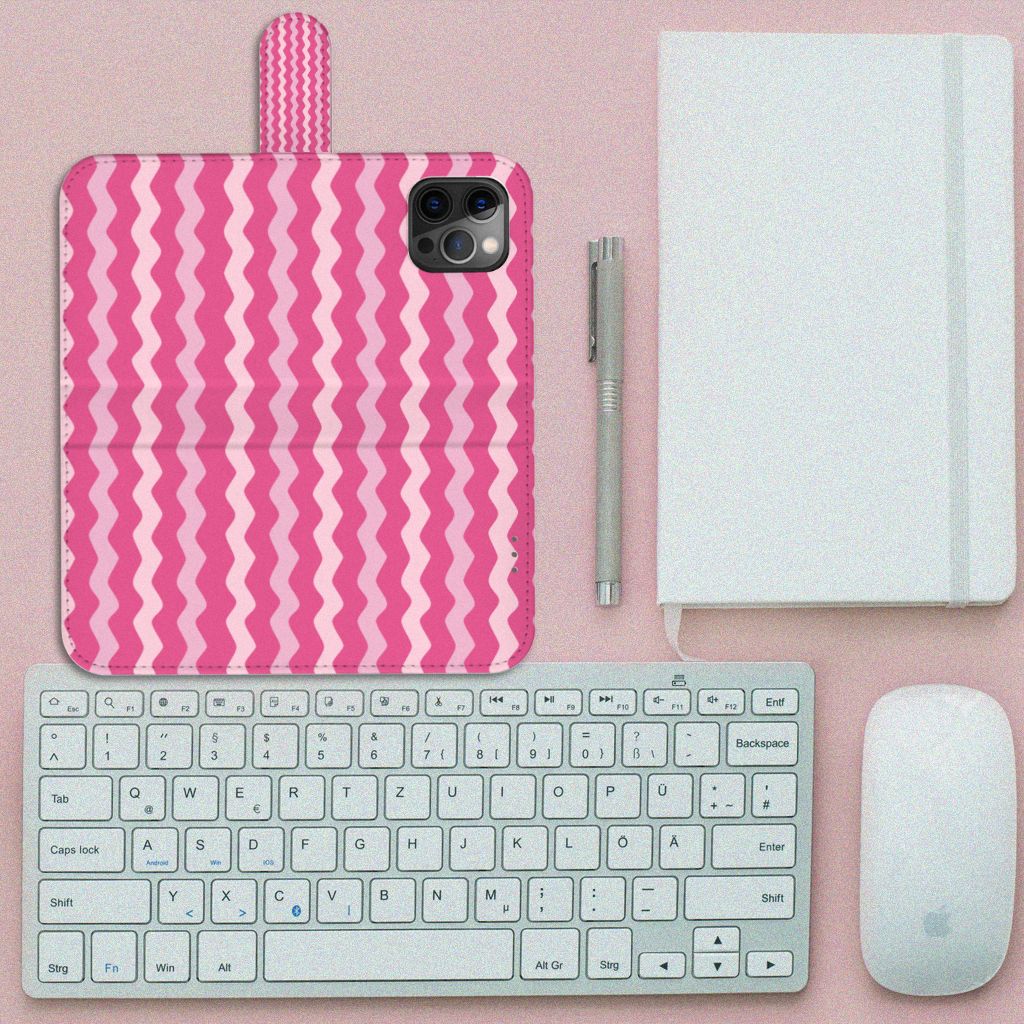 Apple iPhone 12 Pro Max Telefoon Hoesje Waves Pink