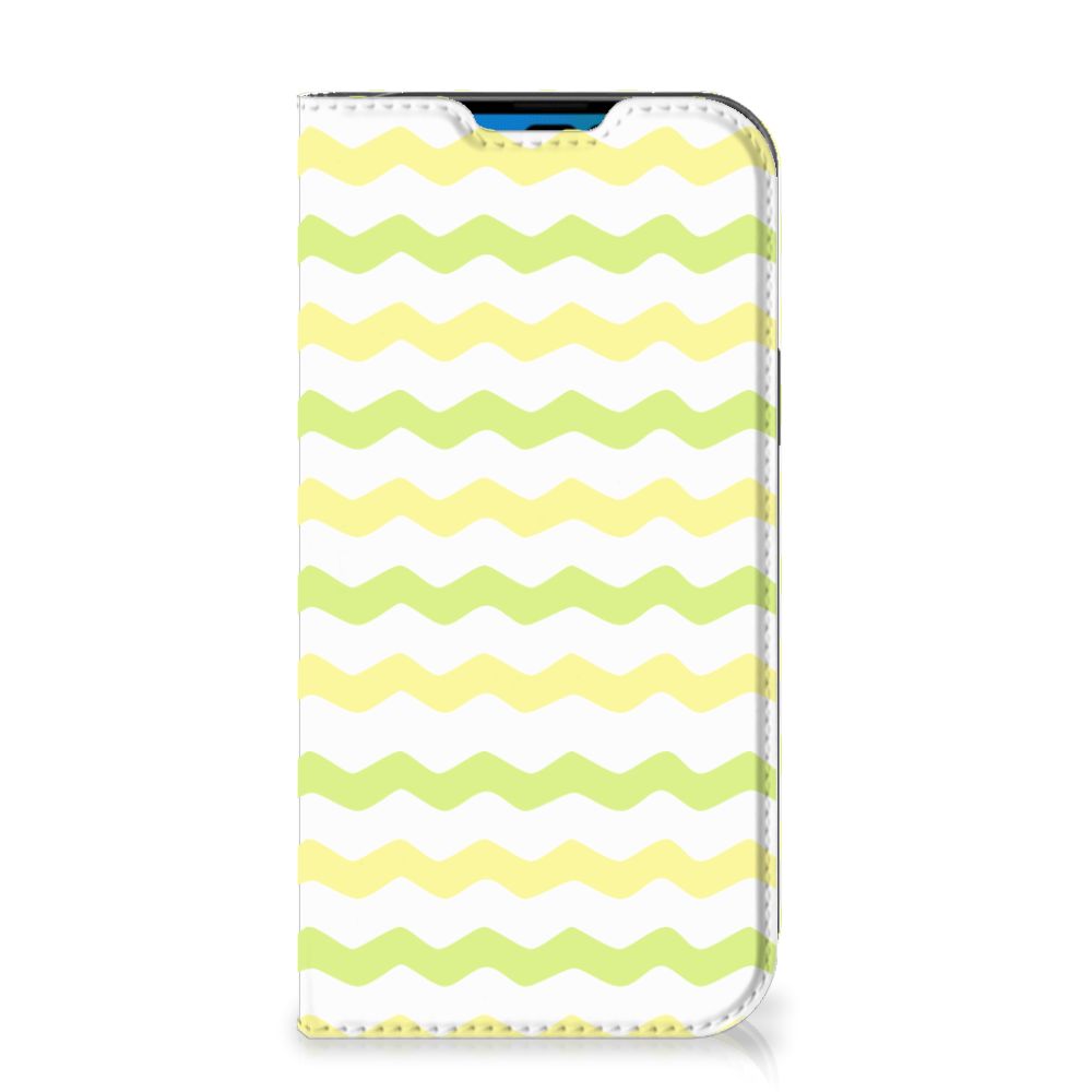 iPhone 14 Pro Hoesje met Magneet Waves Yellow - B2C Telecom