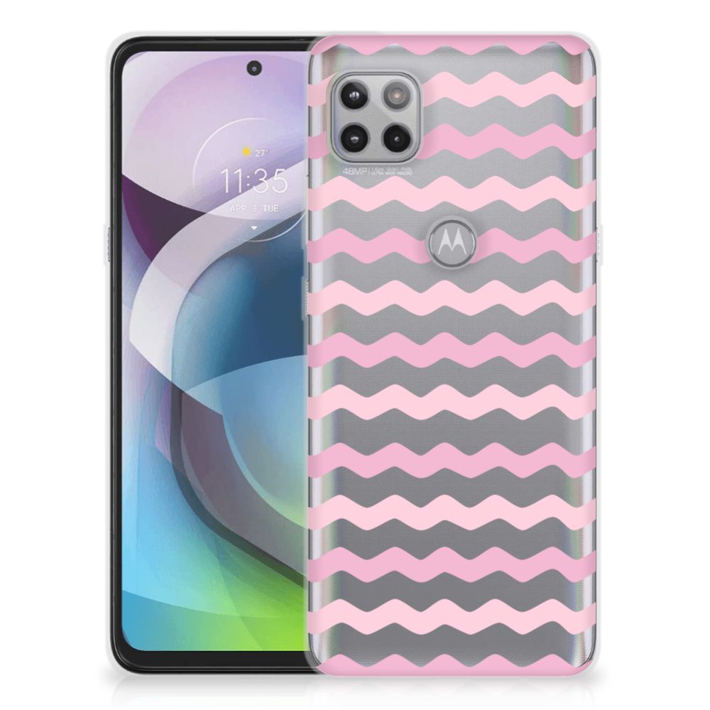 Motorola Moto G 5G TPU bumper Waves Roze
