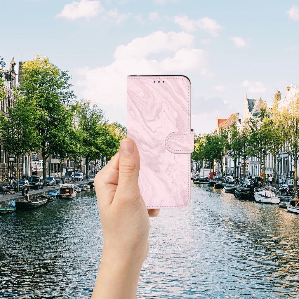 Samsung Galaxy A30 Bookcase Marble Pink - Origineel Cadeau Vriendin