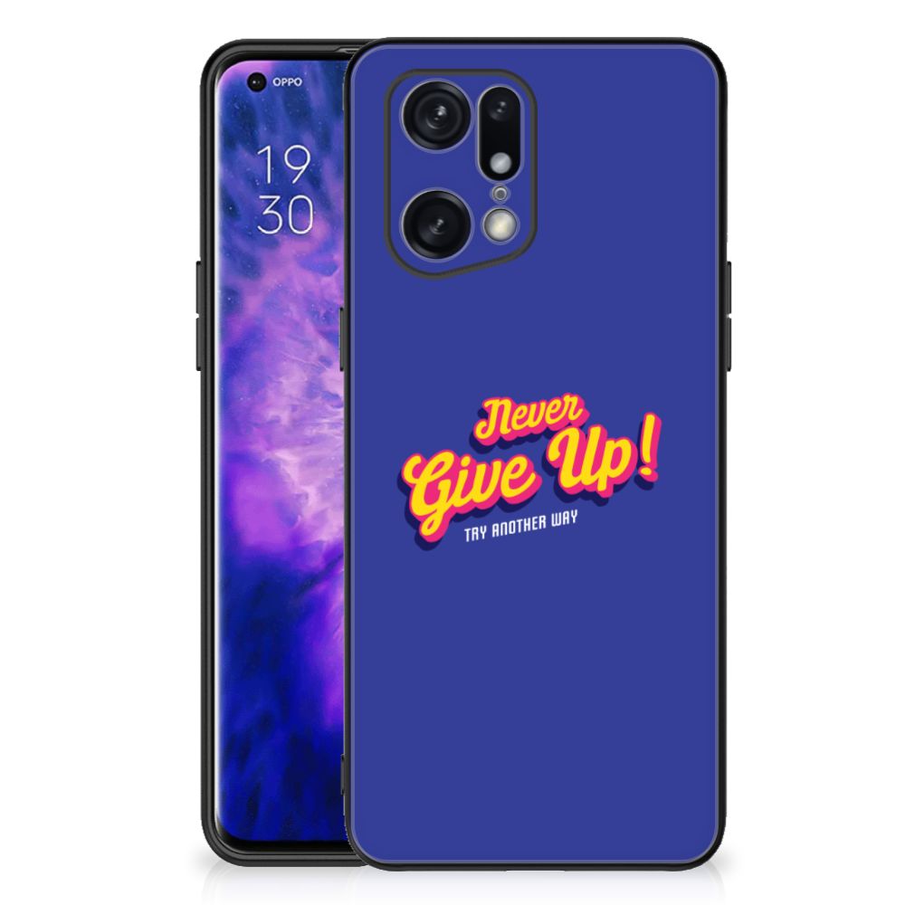 OPPO Find X5 Pro Telefoon Hoesje met tekst Never Give Up