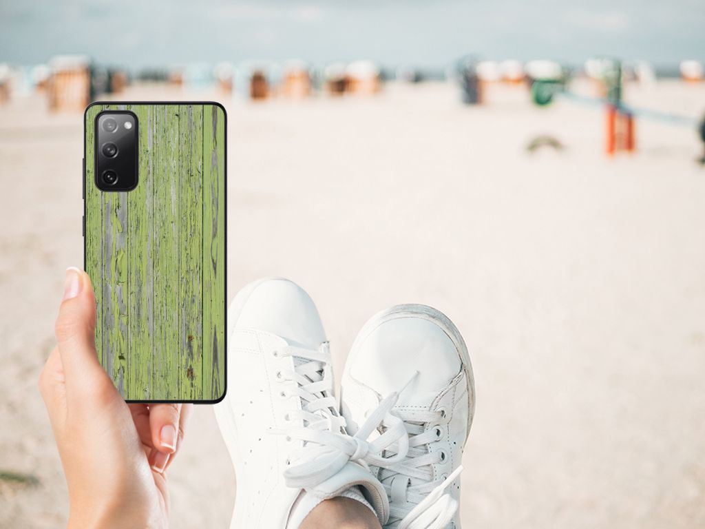 Samsung Galaxy S20 FE Houten Print Telefoonhoesje Green Wood B2C Telecom