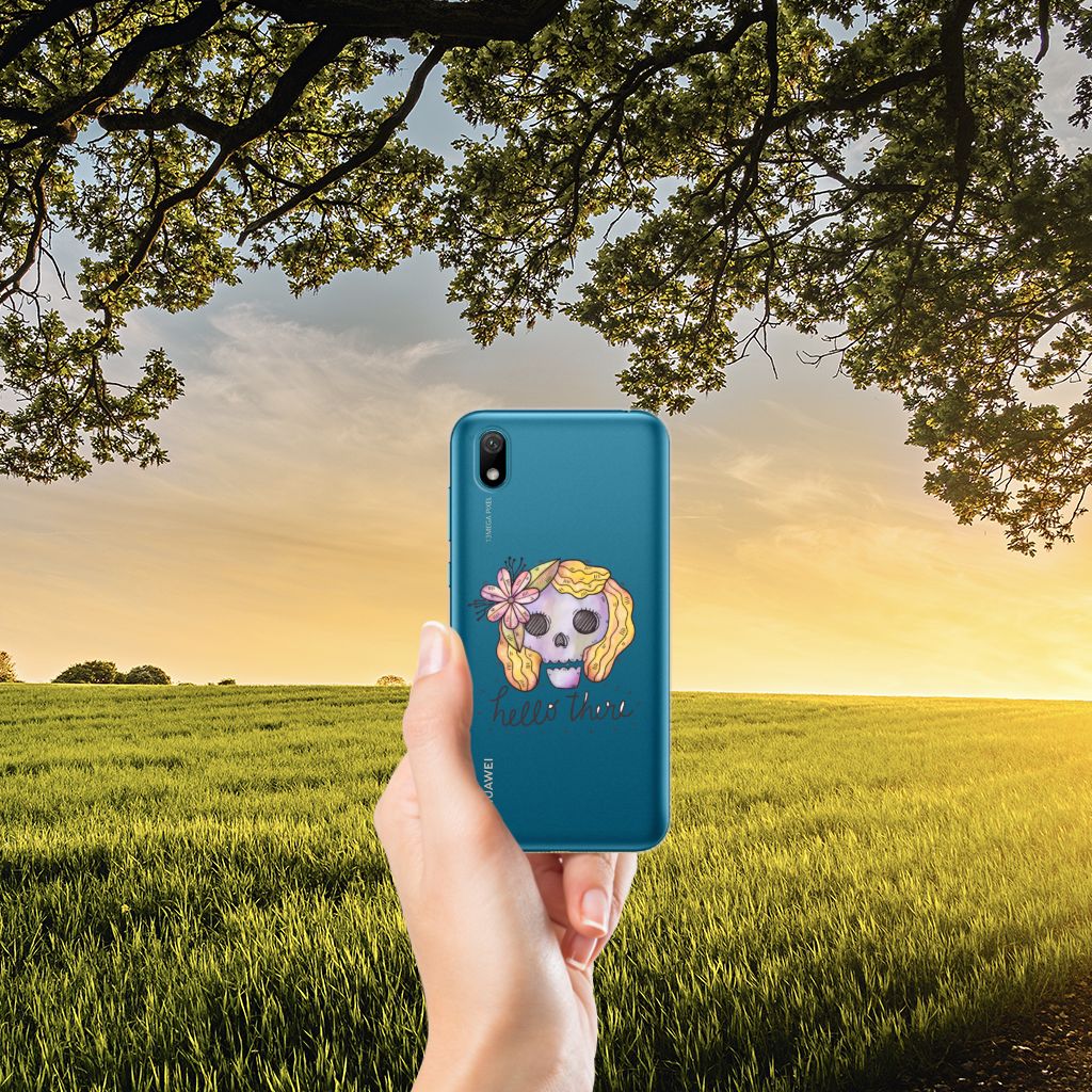 Silicone Back Case Huawei Y5 (2019) Boho Skull