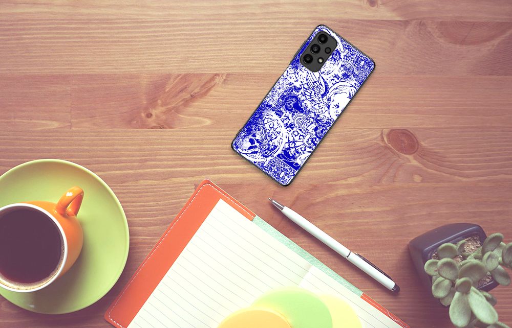 Telefoonhoesje Samsung Galaxy A13 4G Angel Skull Blauw B2C Telecom