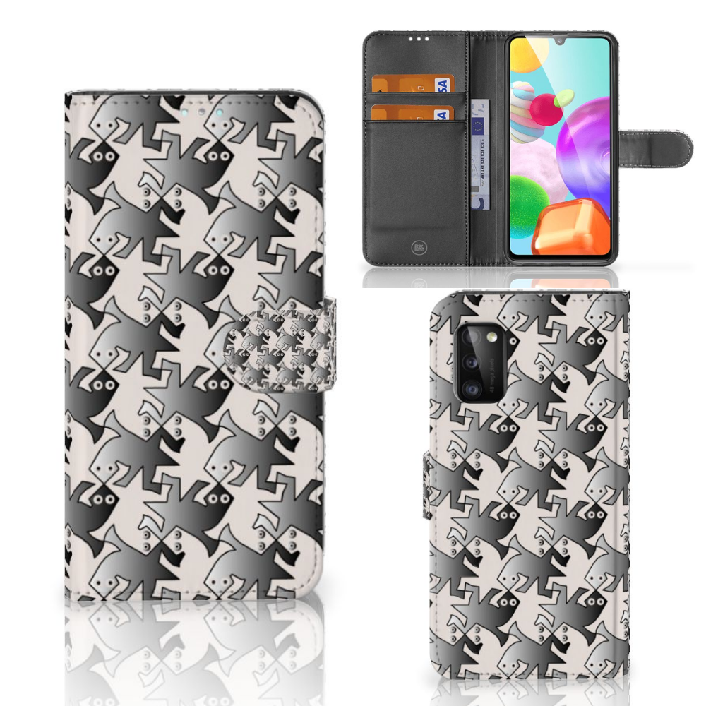 Samsung Galaxy A41 Telefoonhoesje met Pasjes Salamander Grey