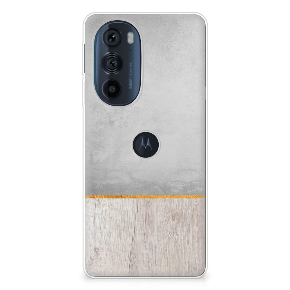 Motorola Edge 30 Pro Bumper Hoesje Wood Concrete