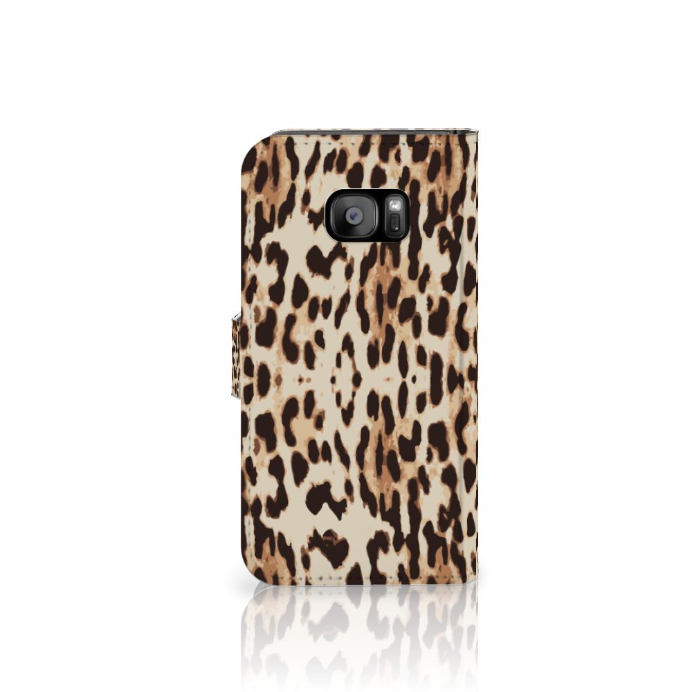 Samsung Galaxy S7 Edge Telefoonhoesje met Pasjes Leopard