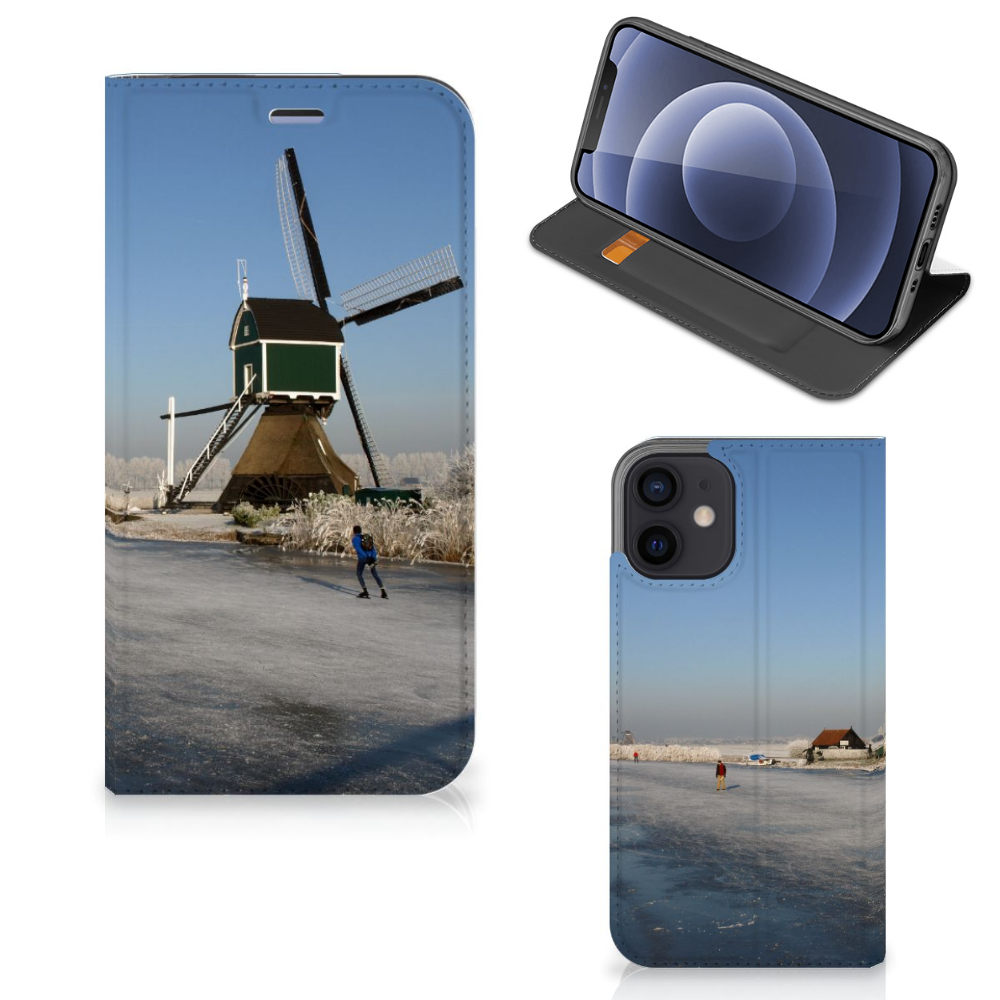 iPhone 12 Mini Book Cover Schaatsers - B2C Telecom