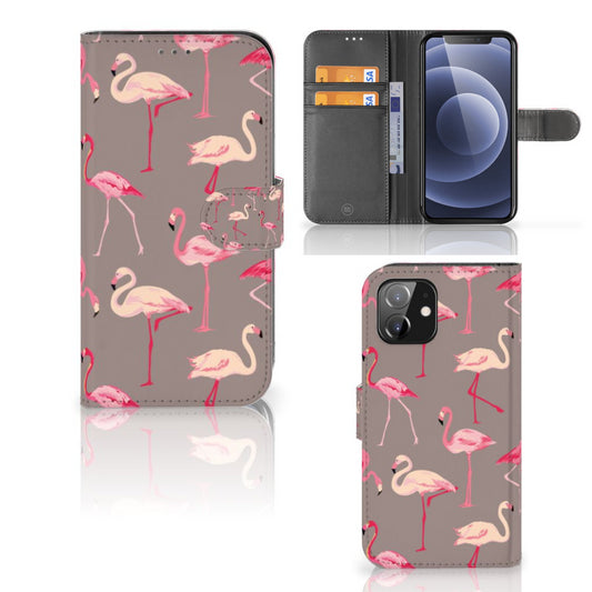 iPhone 12 | 12 Pro (6.1") Telefoonhoesje met Pasjes Flamingo