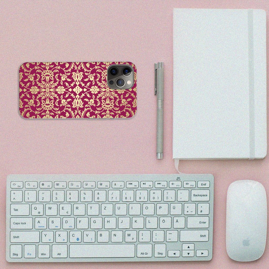 Siliconen Hoesje iPhone 12 Pro Max Barok Pink B2C Telecom