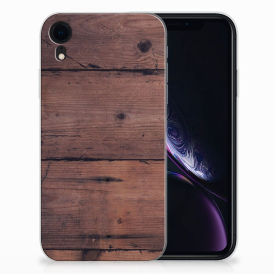 Apple iPhone Xr Bumper Hoesje Old Wood