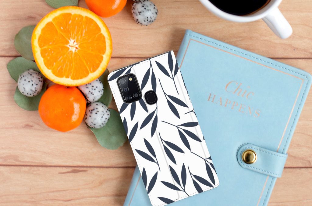 Samsung Galaxy A21s Smart Cover Leaves Blue - B2C Telecom