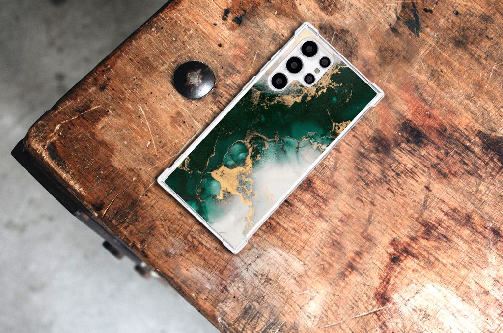 Anti-Shock Hoesje voor Samsung Galaxy S22 Ultra Marmer Groen B2C Telecom