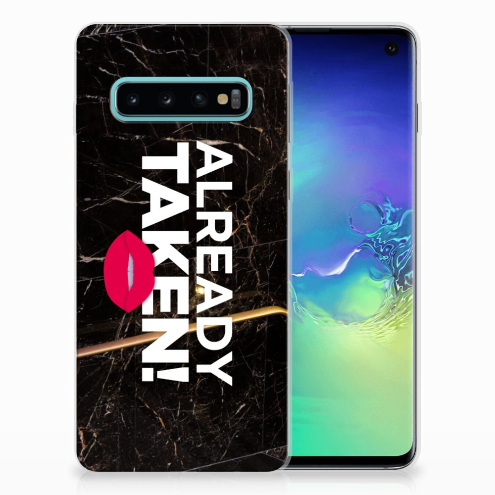 Samsung Galaxy S10 Siliconen hoesje met naam Already Taken Black