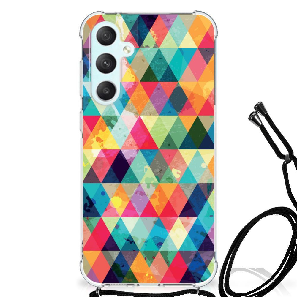 Samsung Galaxy S23 FE Doorzichtige Silicone Hoesje Geruit B2C Telecom