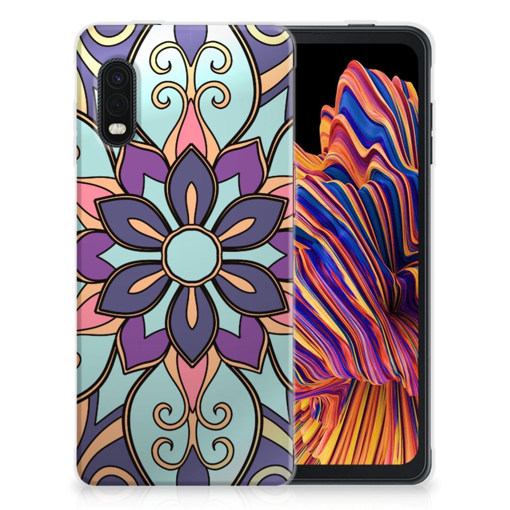 Samsung Xcover Pro TPU Case Purple Flower