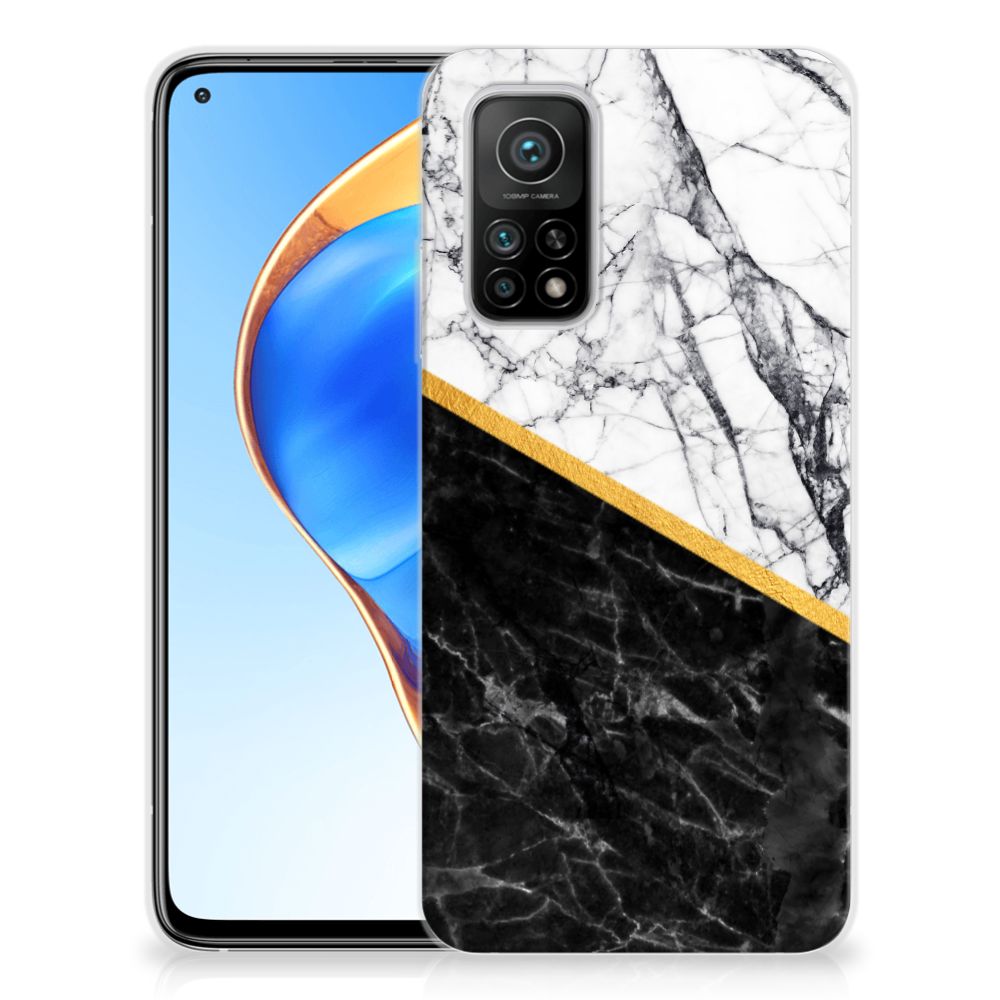 Xiaomi Mi 10T | 10T Pro TPU Siliconen Hoesje Marmer Wit Zwart - Origineel Cadeau Man B2C Telecom