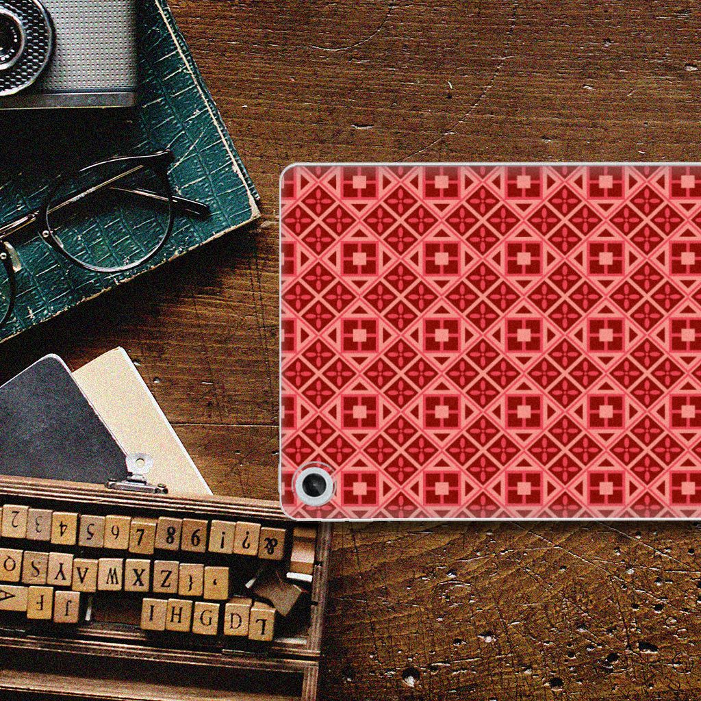 Lenovo Tab M10 Plus (3e generatie) Hippe Hoes Batik Rood - B2C Telecom