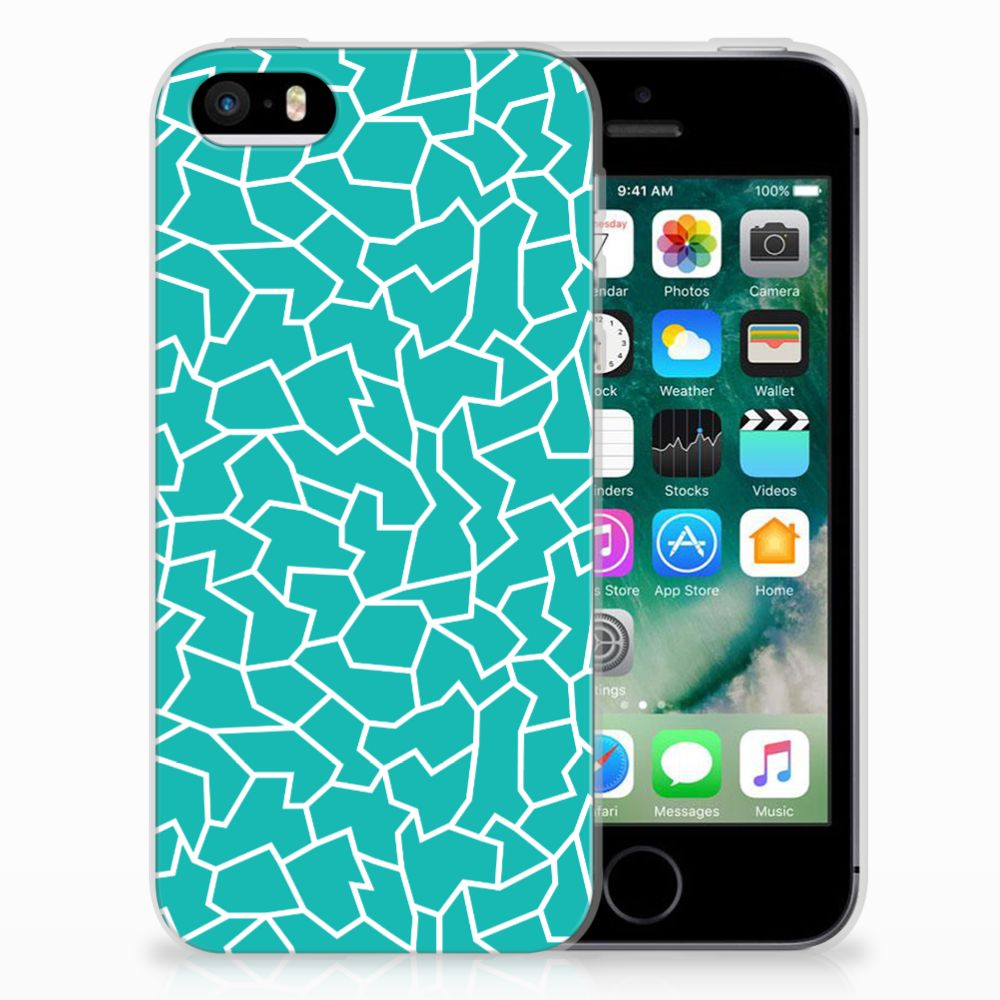 Apple iPhone SE | 5S Hoesje maken Cracks Blue