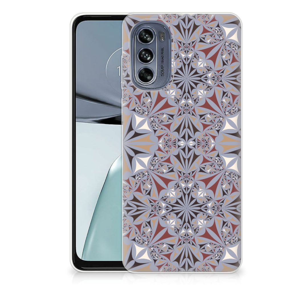 Motorola Moto G62 5G TPU Siliconen Hoesje Flower Tiles