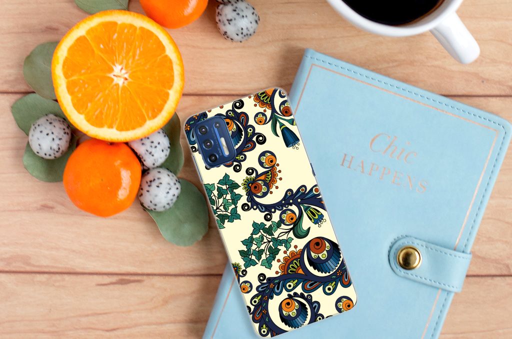 Siliconen Hoesje Motorola Moto G9 Plus Barok Flower B2C Telecom