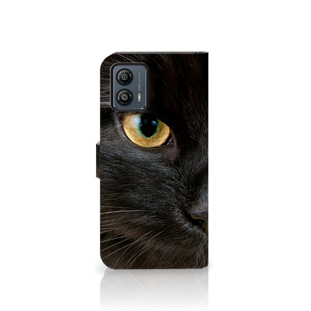 Motorola Moto G53 Telefoonhoesje met Pasjes Zwarte Kat