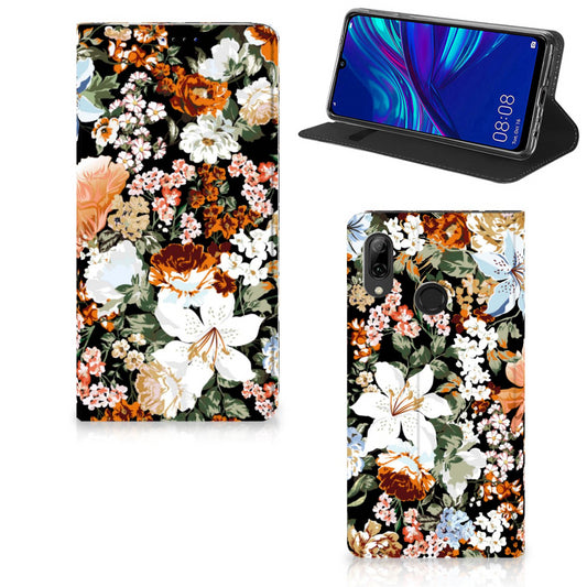 Smart Cover voor Huawei P Smart (2019) Dark Flowers