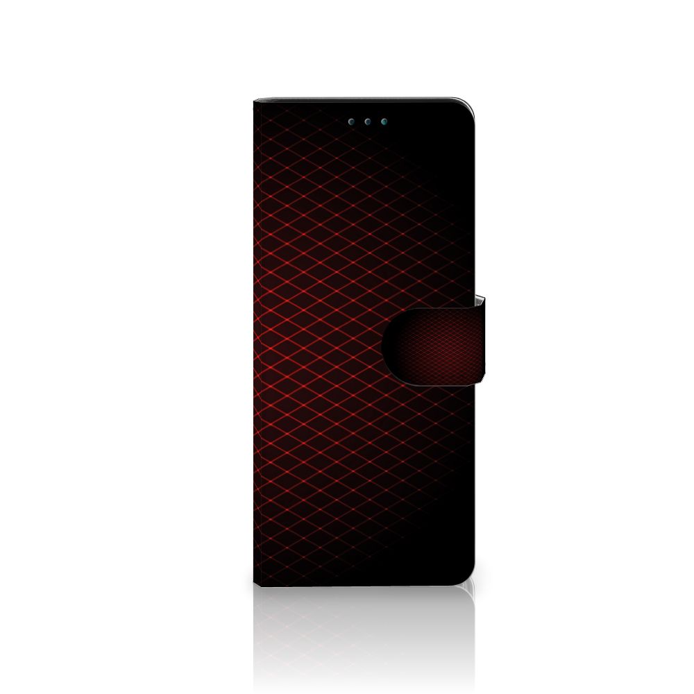 Sony Xperia 5III Telefoon Hoesje Geruit Rood met minimalistisch design en ruimte voor 3 pasjes.