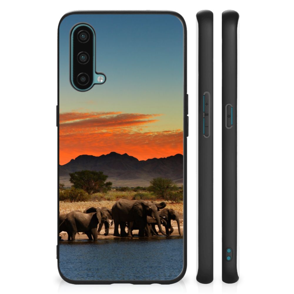 OnePlus Nord CE 5G Dierenprint Telefoonhoesje Olifanten B2C Telecom