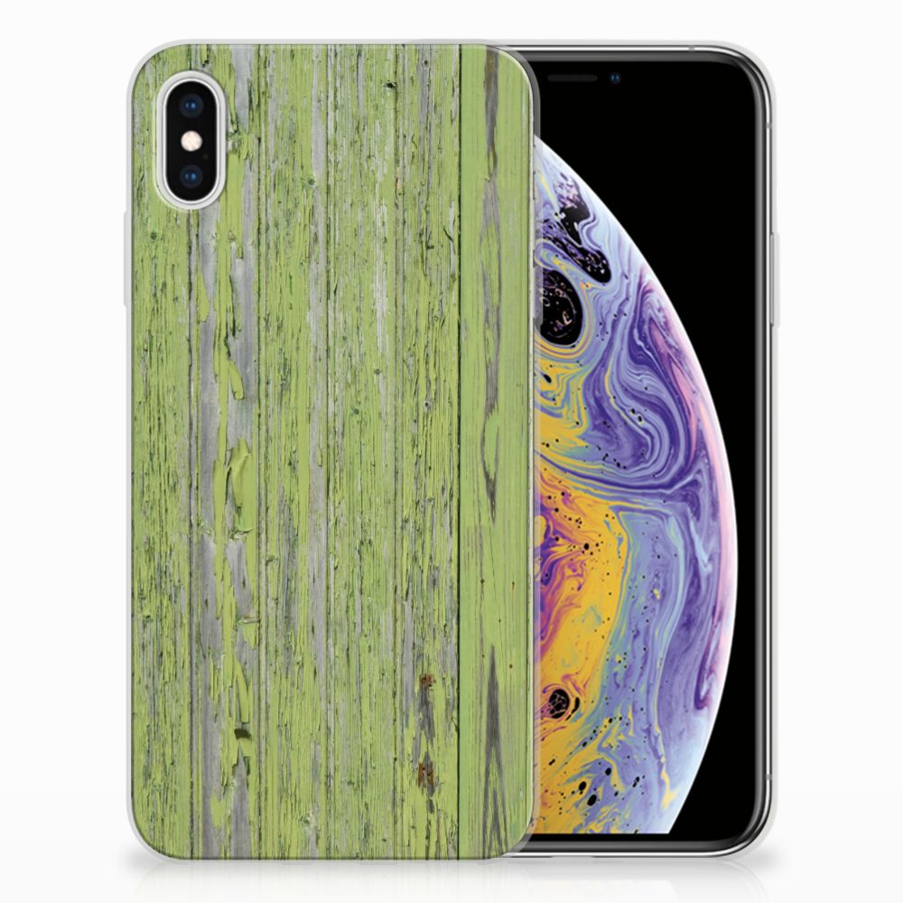 Apple iPhone Xs Max Bumper Hoesje Green Wood