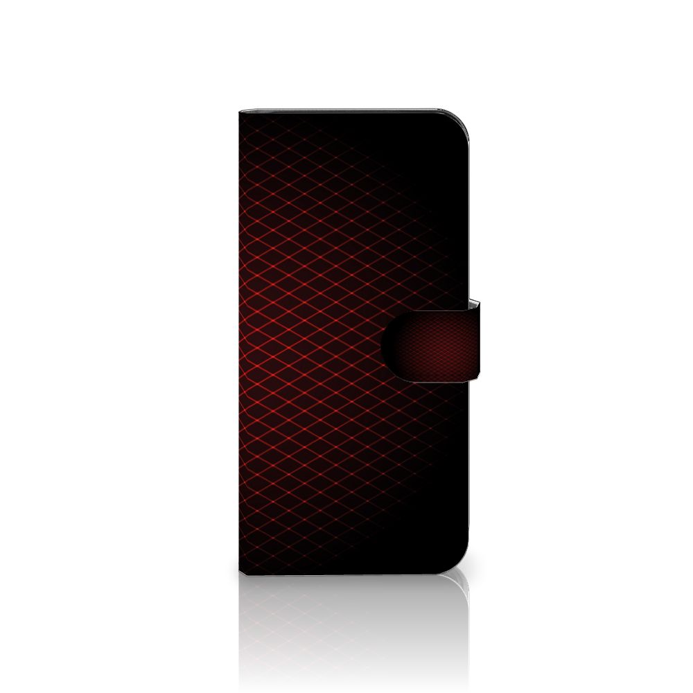 Samsung Galaxy A04e Telefoon Hoesje Geruit Rood met opvallend minimalistisch design en ruimte voor 3 pasjes.