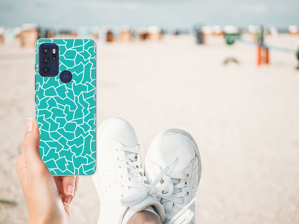Motorola Moto G60s Hoesje maken Cracks Blue B2C Telecom
