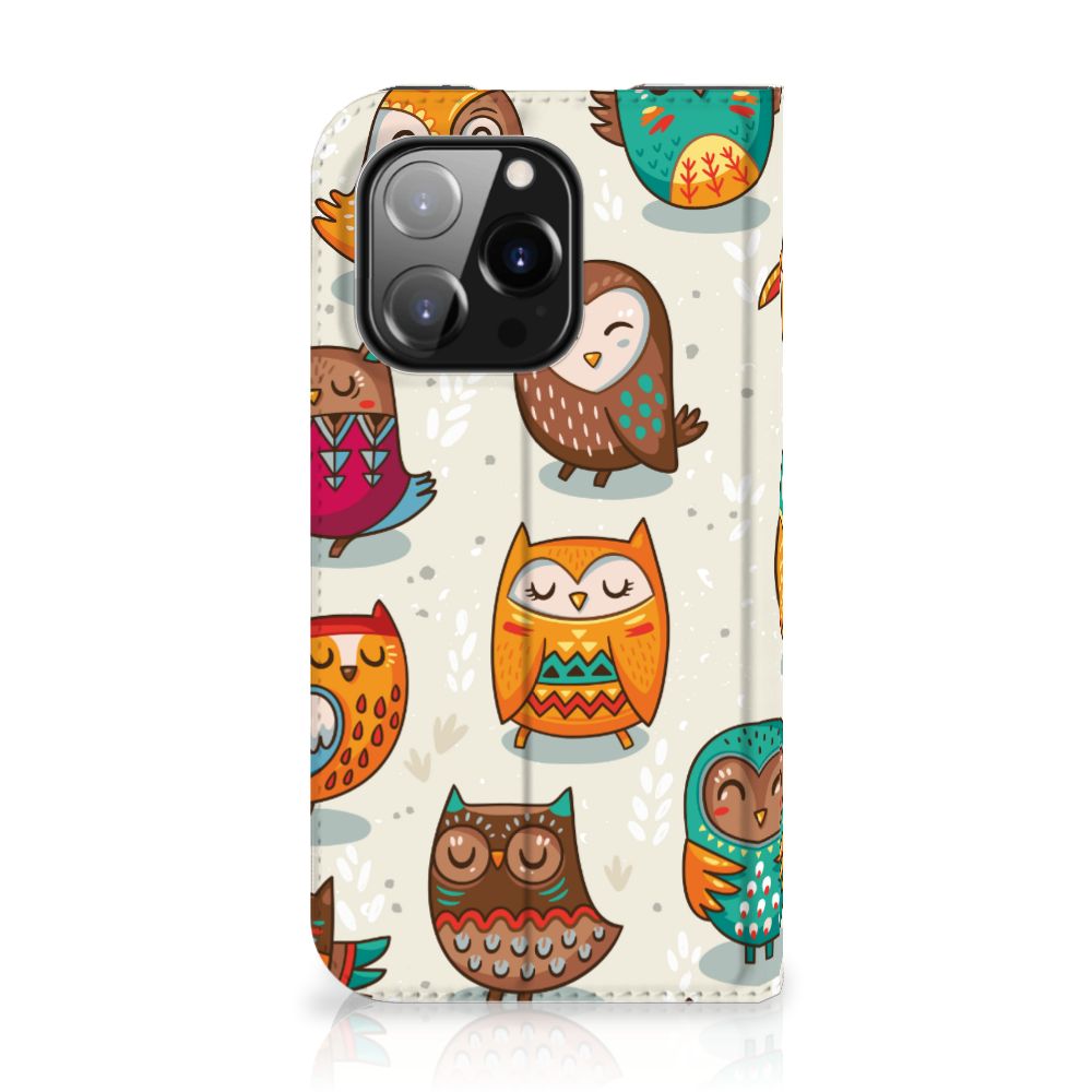 iPhone 14 Pro Hoesje maken Vrolijke Uilen