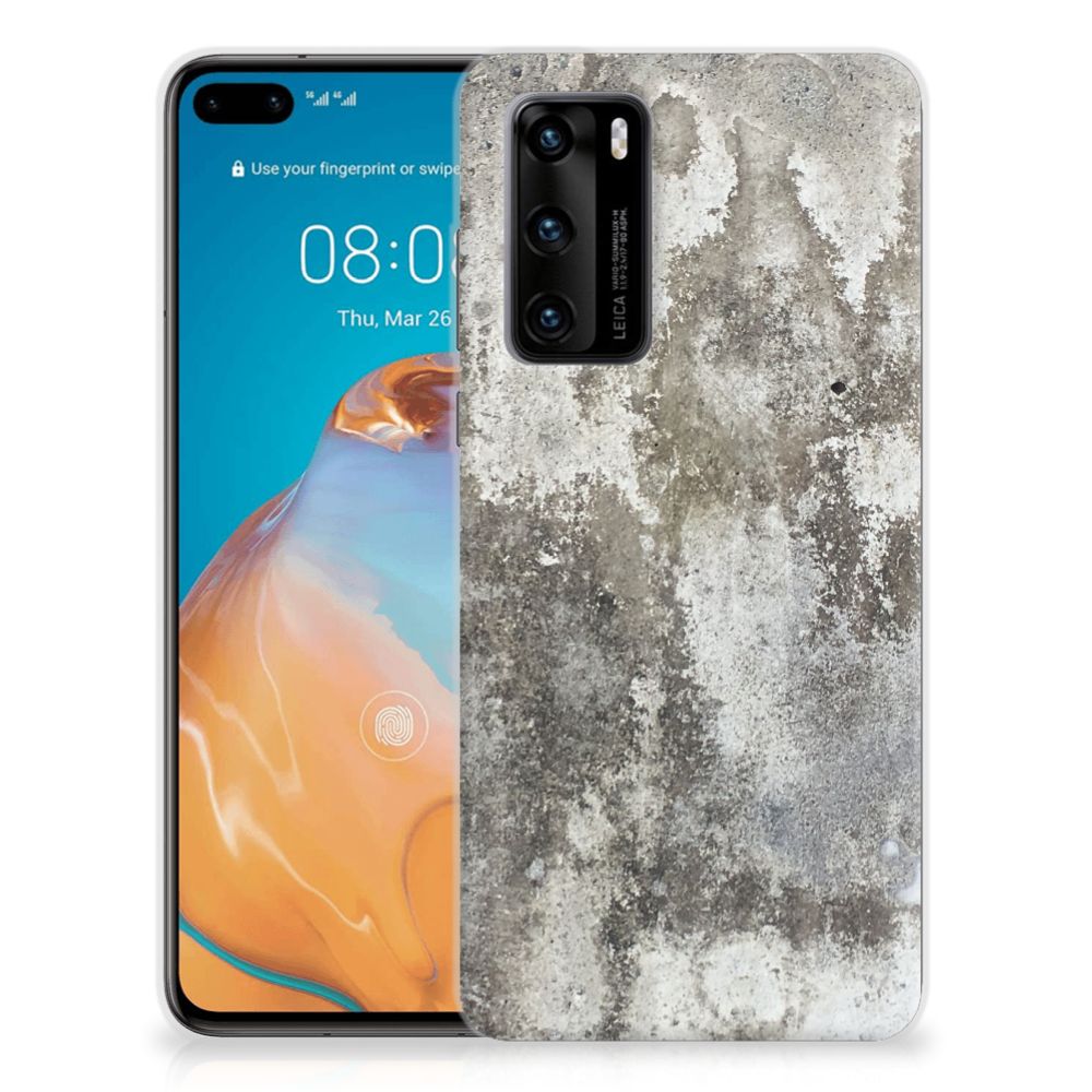 Huawei P40 TPU Siliconen Hoesje Beton Print B2C Telecom